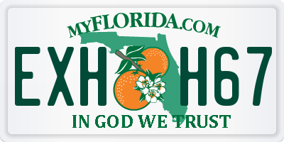 FL license plate EXHH67