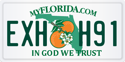 FL license plate EXHH91