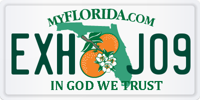 FL license plate EXHJ09