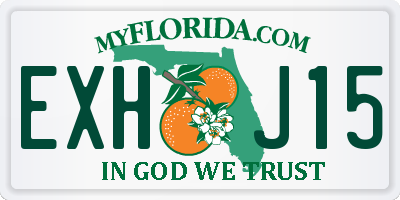 FL license plate EXHJ15
