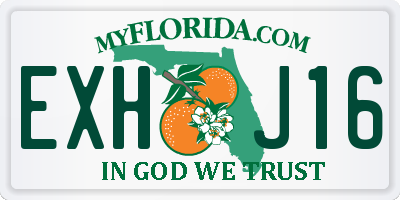 FL license plate EXHJ16