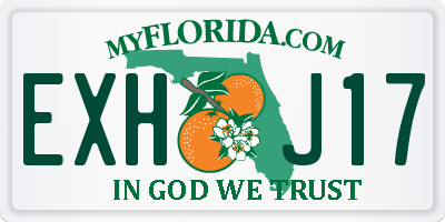 FL license plate EXHJ17