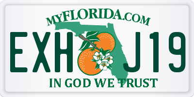 FL license plate EXHJ19