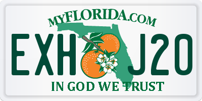 FL license plate EXHJ20