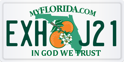 FL license plate EXHJ21