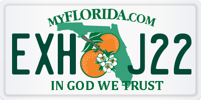 FL license plate EXHJ22