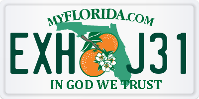 FL license plate EXHJ31
