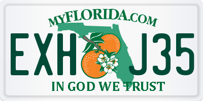 FL license plate EXHJ35