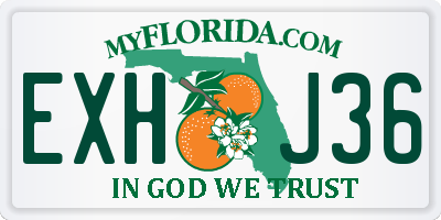 FL license plate EXHJ36