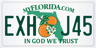 FL license plate EXHJ45