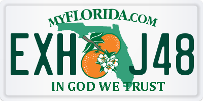 FL license plate EXHJ48