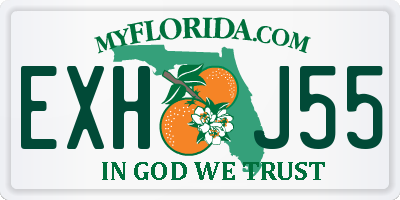FL license plate EXHJ55