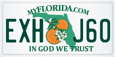 FL license plate EXHJ60