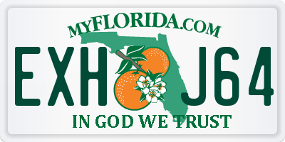 FL license plate EXHJ64