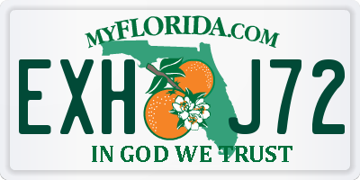 FL license plate EXHJ72