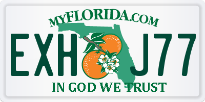 FL license plate EXHJ77