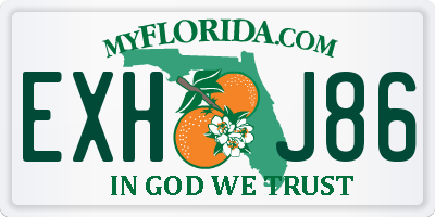 FL license plate EXHJ86
