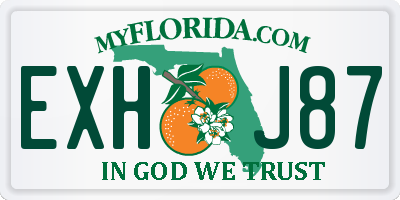 FL license plate EXHJ87