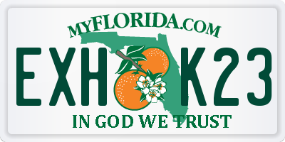 FL license plate EXHK23
