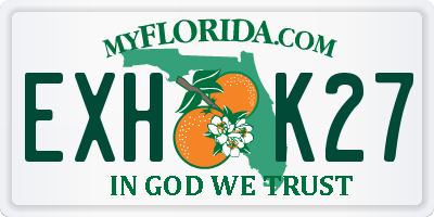 FL license plate EXHK27