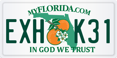 FL license plate EXHK31