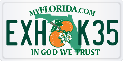 FL license plate EXHK35