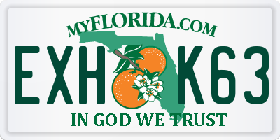 FL license plate EXHK63