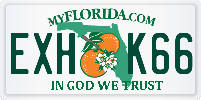 FL license plate EXHK66