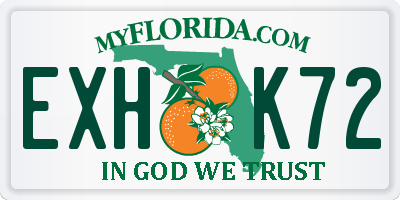 FL license plate EXHK72