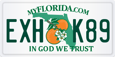 FL license plate EXHK89