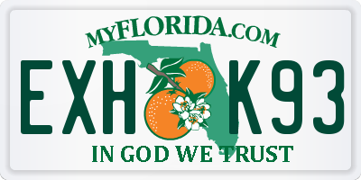FL license plate EXHK93