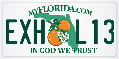 FL license plate EXHL13