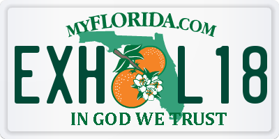 FL license plate EXHL18