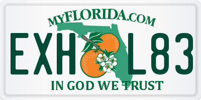 FL license plate EXHL83