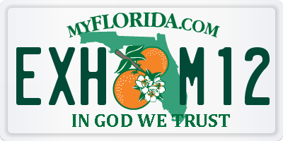 FL license plate EXHM12