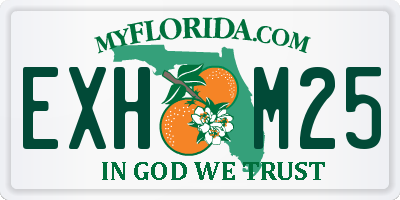 FL license plate EXHM25