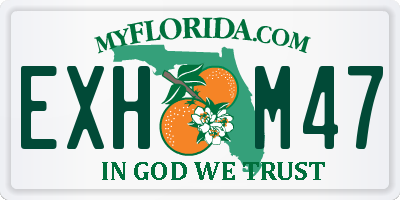 FL license plate EXHM47