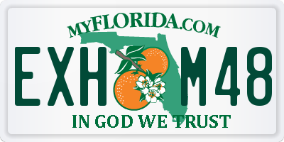 FL license plate EXHM48