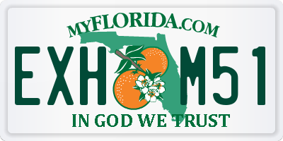 FL license plate EXHM51