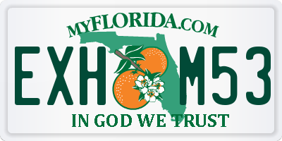 FL license plate EXHM53