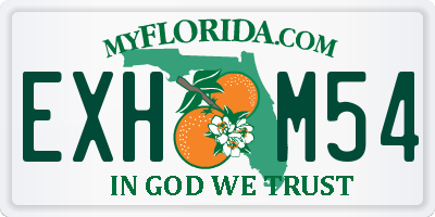 FL license plate EXHM54