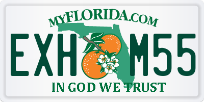 FL license plate EXHM55