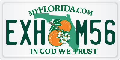 FL license plate EXHM56