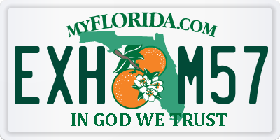 FL license plate EXHM57