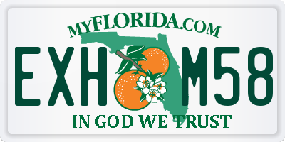 FL license plate EXHM58