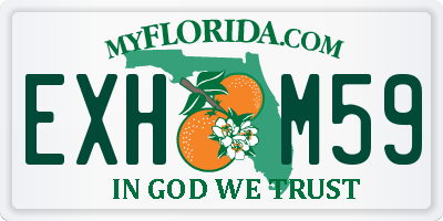 FL license plate EXHM59