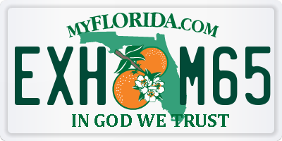 FL license plate EXHM65