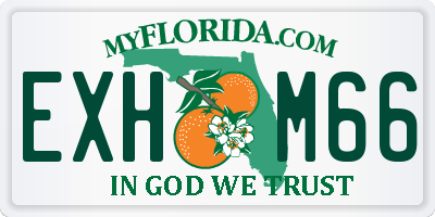 FL license plate EXHM66