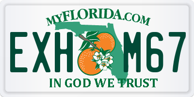 FL license plate EXHM67