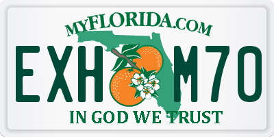 FL license plate EXHM70